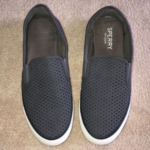 Sperry perforated slip on sneakers
